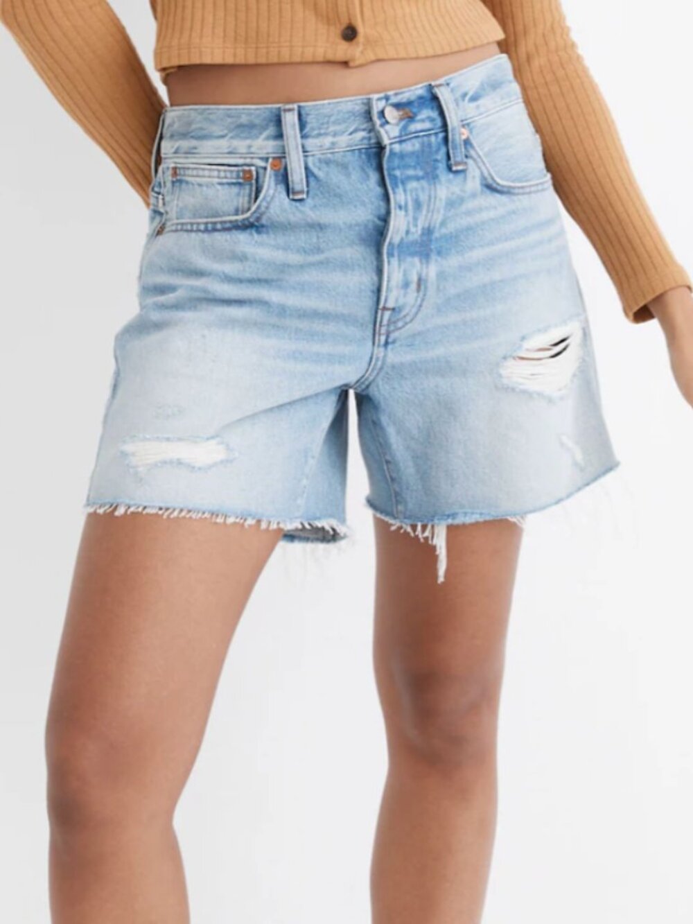 NEW Madewell Relaxed Mid-Length Denim Shorts : 28